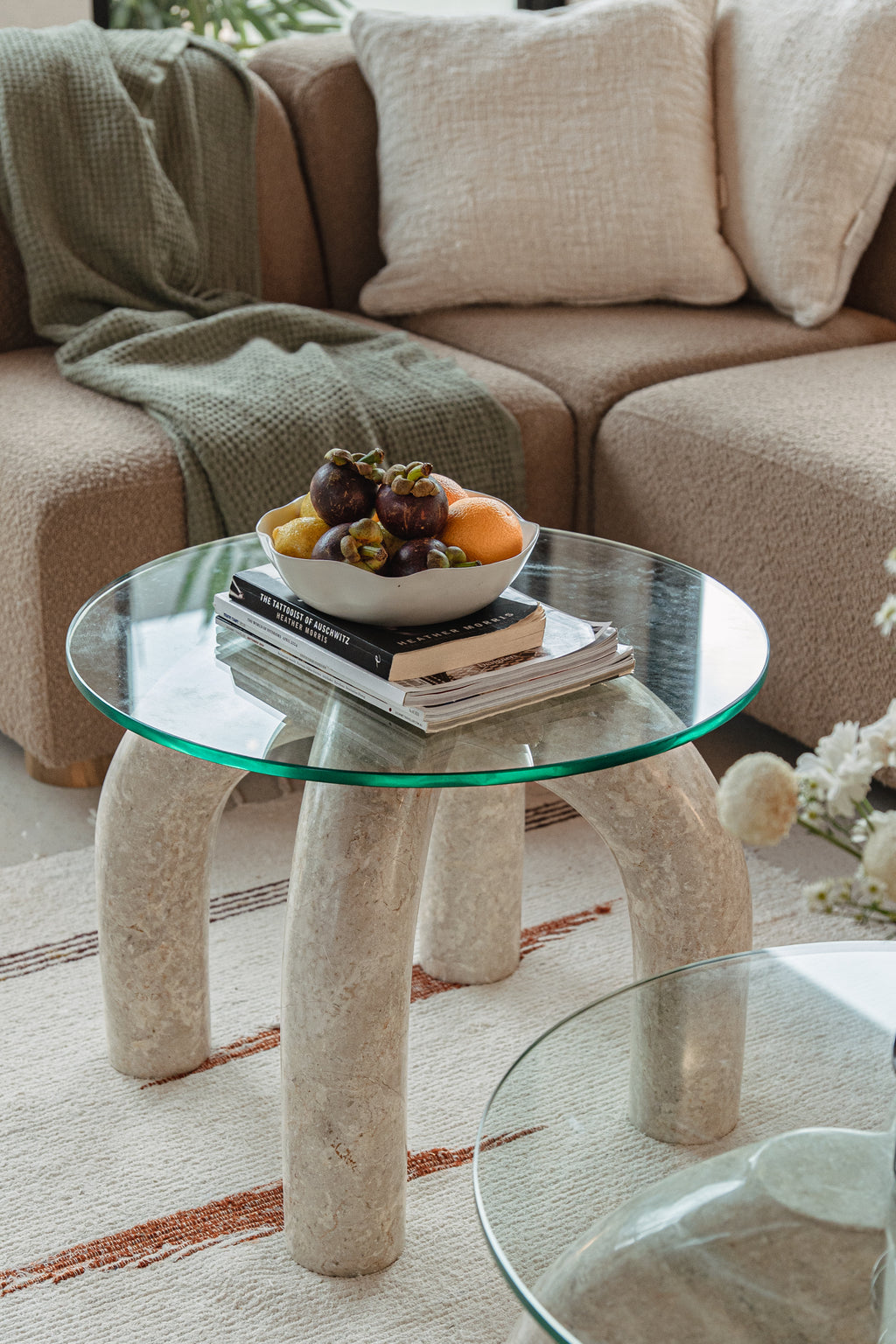 Archie Glass Table - Marble