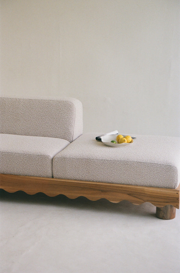 Wave Sofa Day Bed - Pebble Boucle